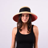 Wauwinet, Medium Brim - Leghorn Straw, Pink Underbrim