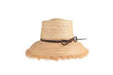 Westmoor, Small Brim - Wide Braid Raffia Straw with Fringe