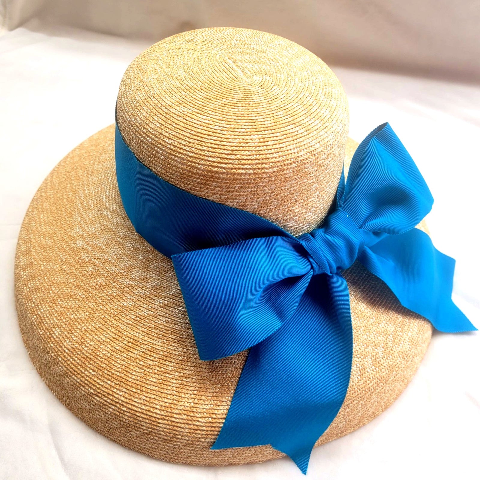 Tall Crown Wide Brim Leghorn Straw Hat - Peter Beaton display picture 2