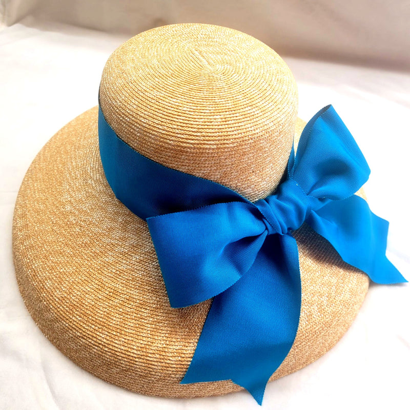 Tall Crown Wide Brim Leghorn Straw Hat - Peter Beaton display picture 1