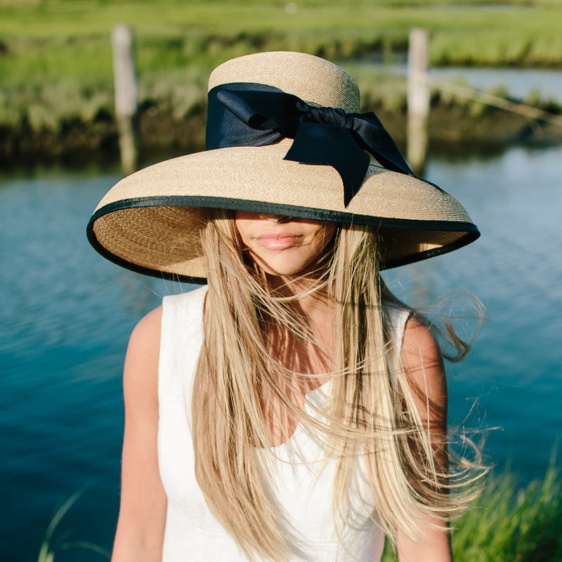 Straw Hat Large Brim Fedora Hat Tall Crown Wide Brim Leghorn Straw