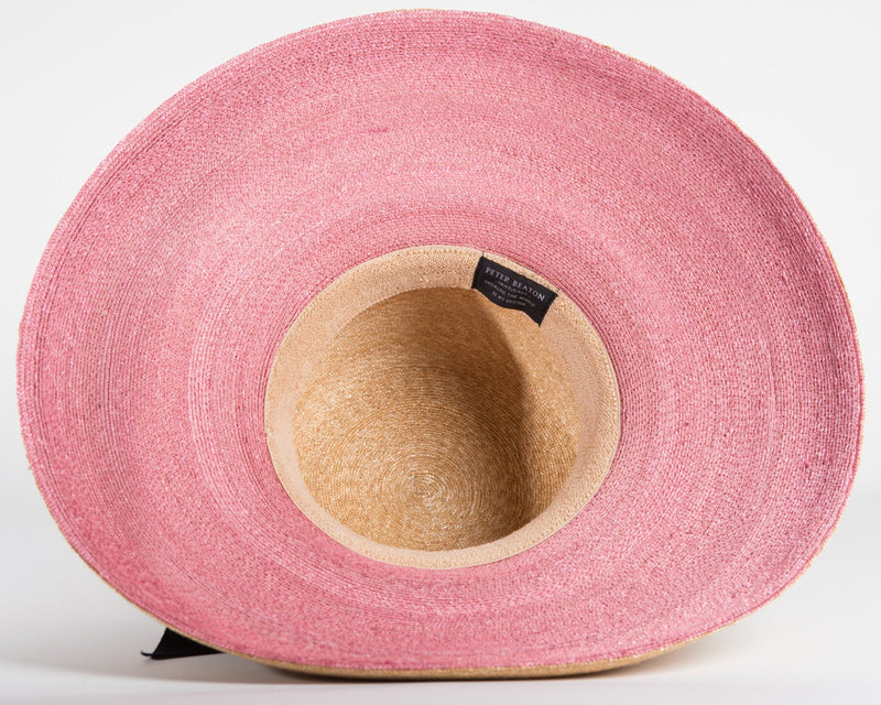 Wauwinet, Large Brim - Leghorn Straw, Pink Underbrim