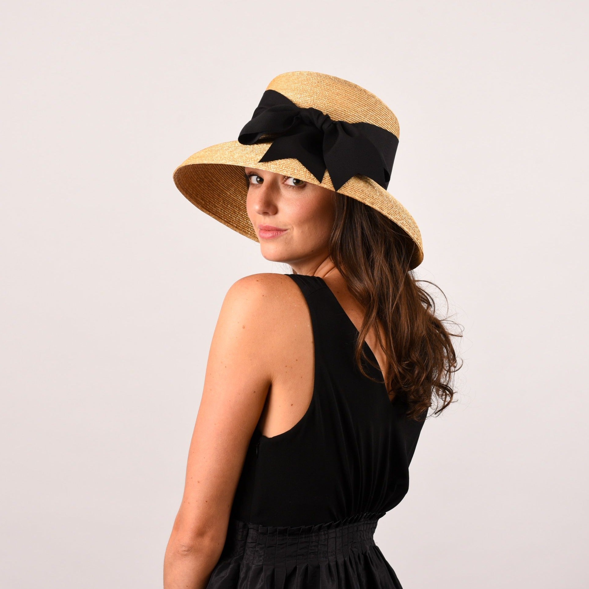 Tall Crown Small Brim Leghorn Straw Hat - Peter Beaton