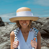 Sconset, Large Brim - Leghorn Straw with Bound Edge