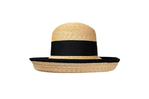 Sconset, Medium Brim - Leghorn Straw with Bound Edge