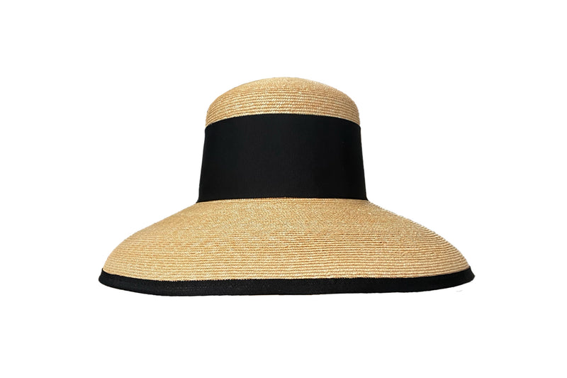 Wauwinet, Large Brim Leghorn Straw with Bound Edge