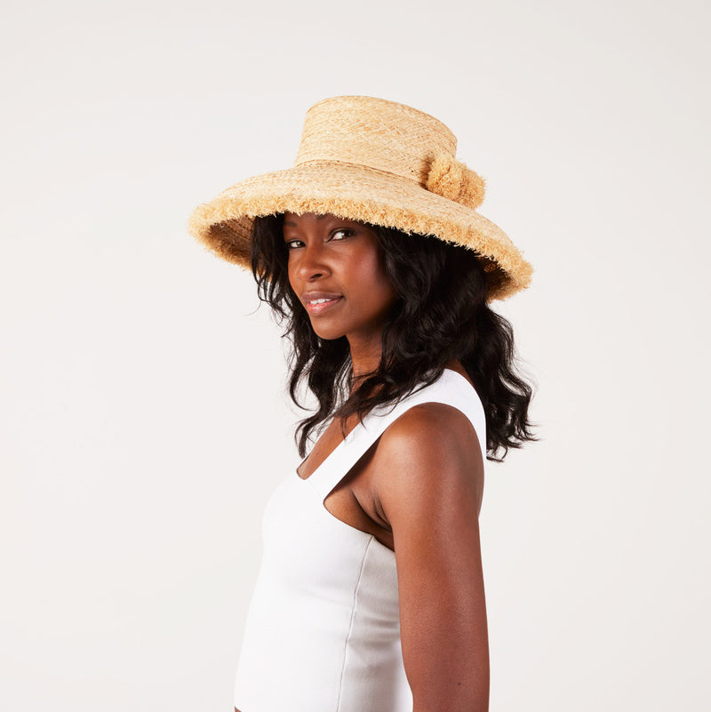 Westmoor, Medium Brim - Wide Braid Raffia Straw with Fringe